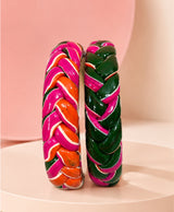 Multicolour Braided Enamel Lac Bangles