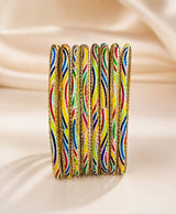 Multicolour Twist Enamel Chudi Set
