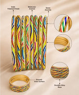 Multicolour Twist Enamel Chudi Set
