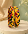 Mustard Green Red Braided Enamel Lac Bangles