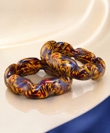 Navy Gold Marbled Wave Lac Bangles