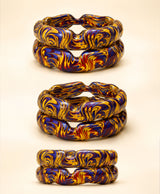 Navy Gold Marbled Wave Lac Bangles