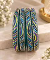 Neelam Multicolour Wave Lac Bangle Set