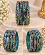 Neelam Multicolour Wave Lac Bangle Set