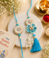 Neelanjali Pearl Bloom Designer Rakhi Set