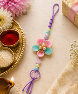 Pastel Floral Pearl Designer Rakhi