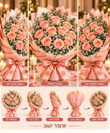 Peach Rose Bouquet – 12 Peach Roses