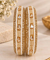 Pearl Royale Gold Embellished Bangle Set