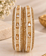 Pearl Royale Gold Embellished Bangle Set