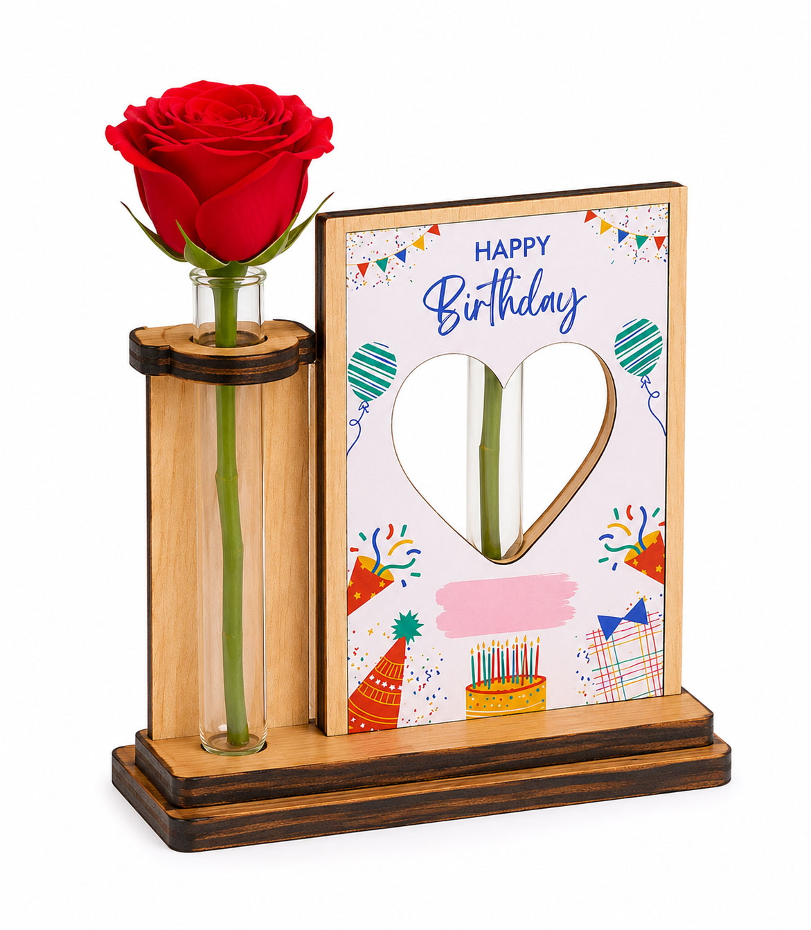 Personalised Birthday Table Top with Rose