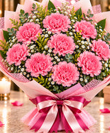 Pink Carnation Bouquet – 10 Pink Carnations