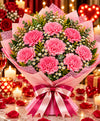 Pink Carnation Bouquet – 10 Pink Carnations