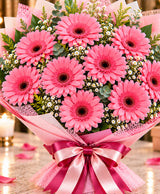 Pink Gerbera Bouquet – 10 Pink Gerberas