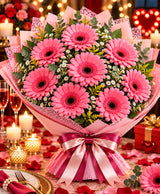 Pink Gerbera Bouquet – 10 Pink Gerberas