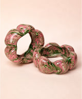 Pink Green Marbled Swirl Lac Bangles