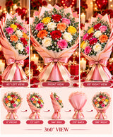 Premium Mixed Rose Bouquet – 24 Mixed Roses