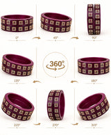 Premium Plum Rhinestone Lac Bangle Set
