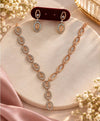 Premium Rose Gold Oval Link Necklace & Matching Earrings Set