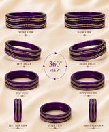 Purple Embellished Designer Bangle Set