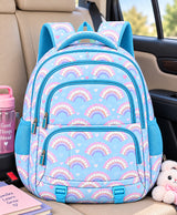 Rainbow Hearts Sky Blue School Backpack