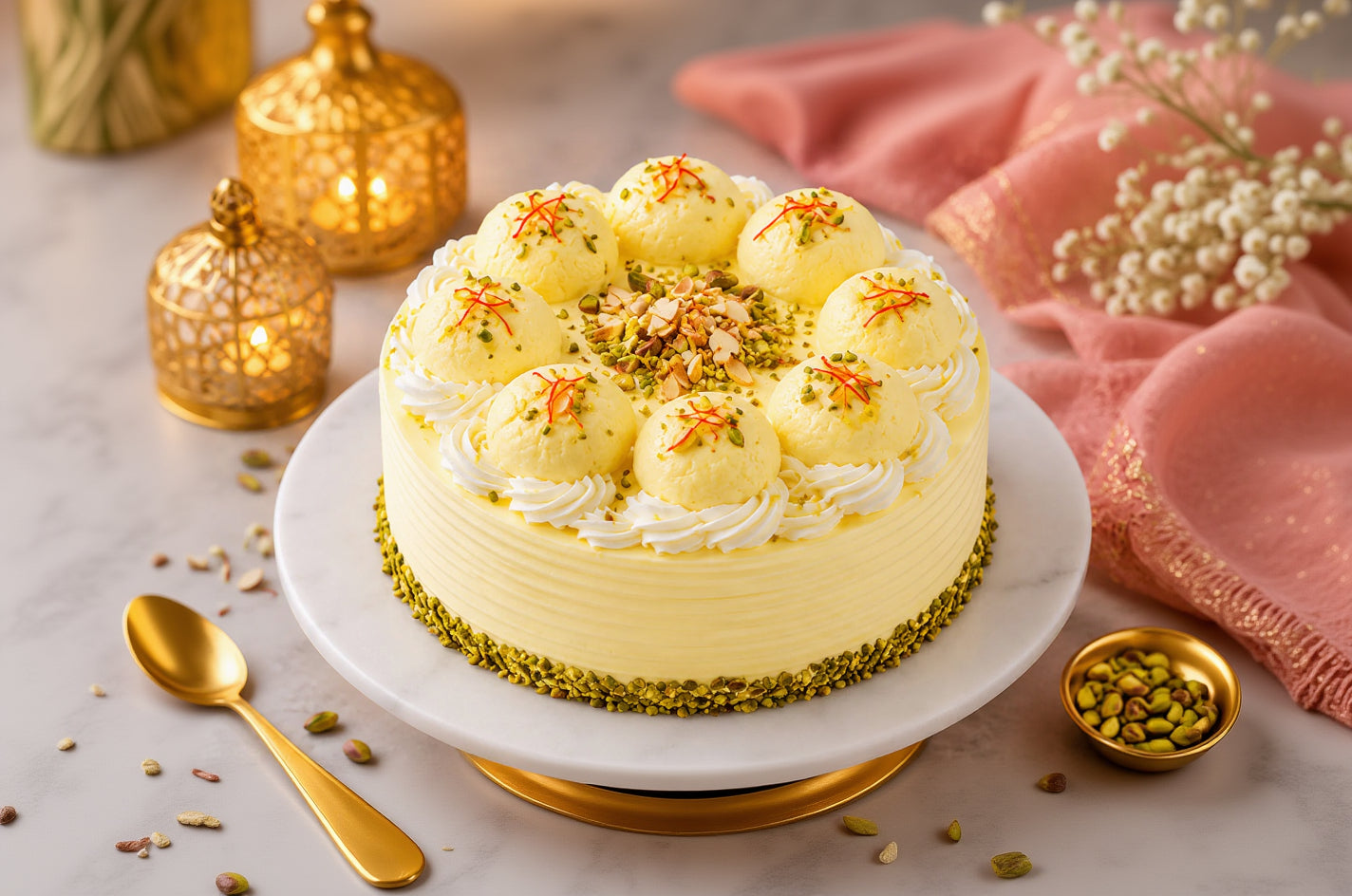 Rasmalai Burst Cake