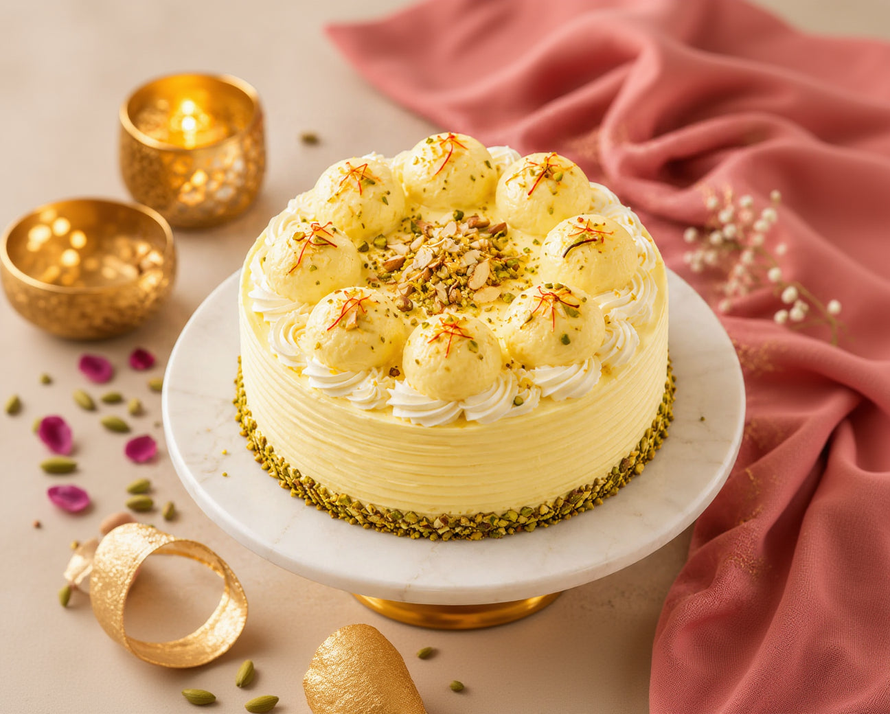 Rasmalai Burst Cake