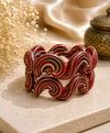 Maroon Multicolor Spiral Pattern Handcrafted Lac Bangle Set