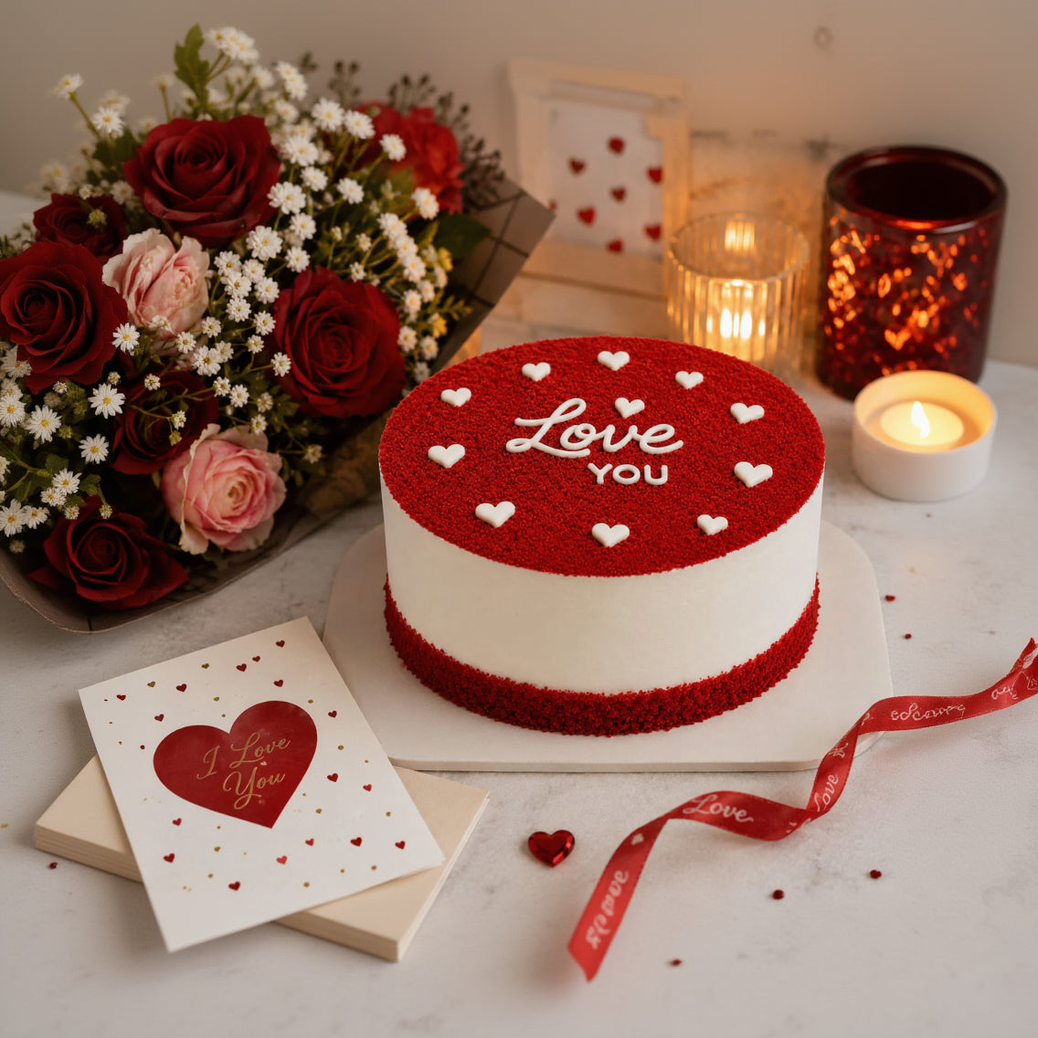 Red Velvet Romantic Bento Cake
