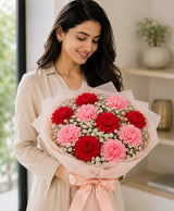 Red & Pink Carnation Bouquet