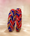 Red Blue Gold Braided Enamel Lac Bangles