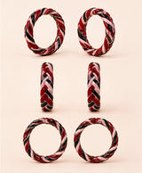 Red Pink Black Braided Statement Lac Bangles