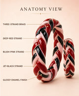 Red Pink Black Braided Statement Lac Bangles