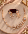 Rose Gold Floral Elegance Necklace Set with Matching Earrings