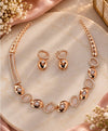Rose Gold Oval Link Necklace & Earrings Set