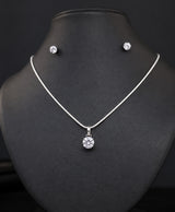 Round Solitaire Crystal Necklace