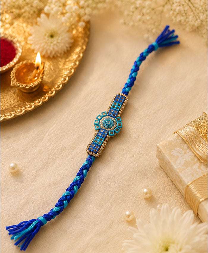 Royal Blue Stone Designer Rakhi