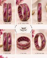 Royal Maroon Multicolor Marble Designer Lac Bangle Set