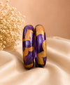 Royal Purple & Antique Gold Statement Lac Bangles Set