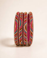 Ruby Rainbow Wave Lac Bangle Set