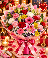 Seasonal Mixed Flower Bouquet – 15 Flowers
