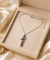 Silver-Tone Couple Embrace Pendant Necklace for Women