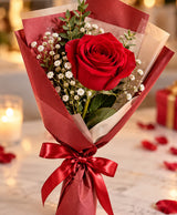 Single Red Rose Bouquet – 1 Red Rose