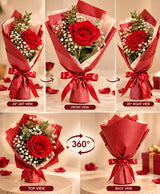 Single Red Rose Bouquet – 1 Red Rose