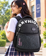 Sky High Authentic Series Black Printed School Backpack