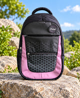 Sky High Black & Pink Geometric School Backpack