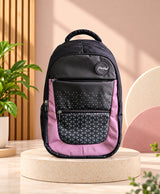 Sky High Black & Pink Geometric School Backpack