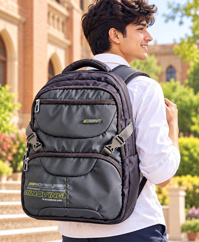 Sky High Charcoal Grey Moving Forward School Backpack