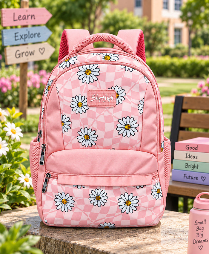 Sky High Daisy Dream Pink Floral School Backpack