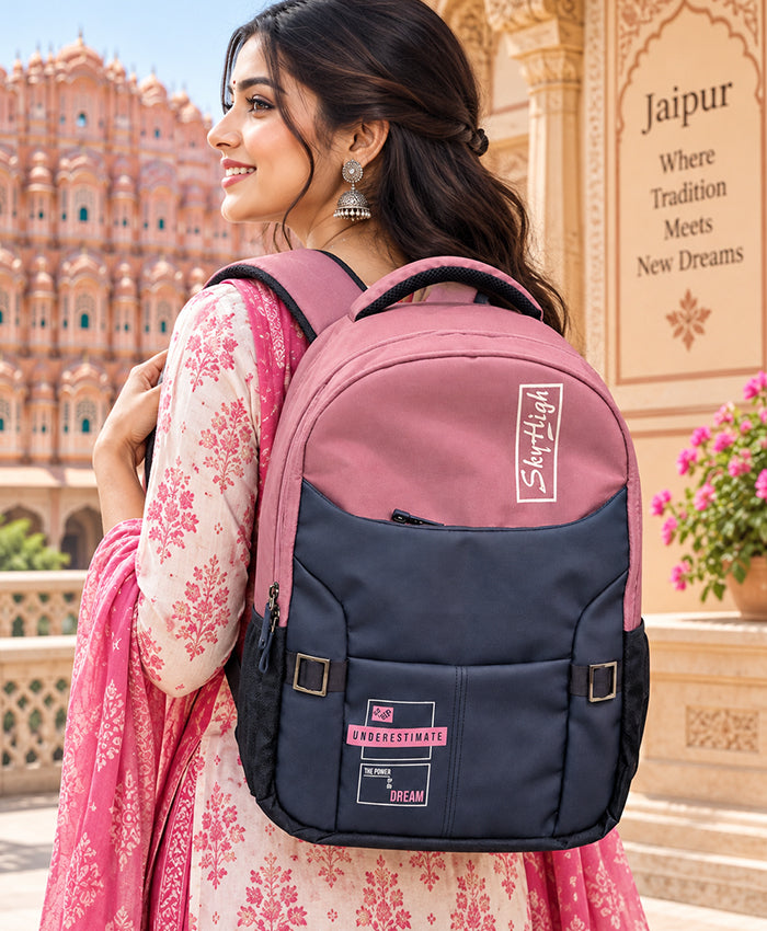 Sky High Dual-Tone Pink & Navy Everyday Backpack