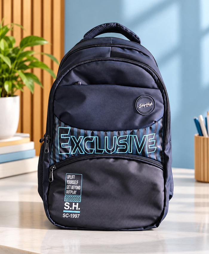 Sky High Exclusive Navy Blue School Backpack
